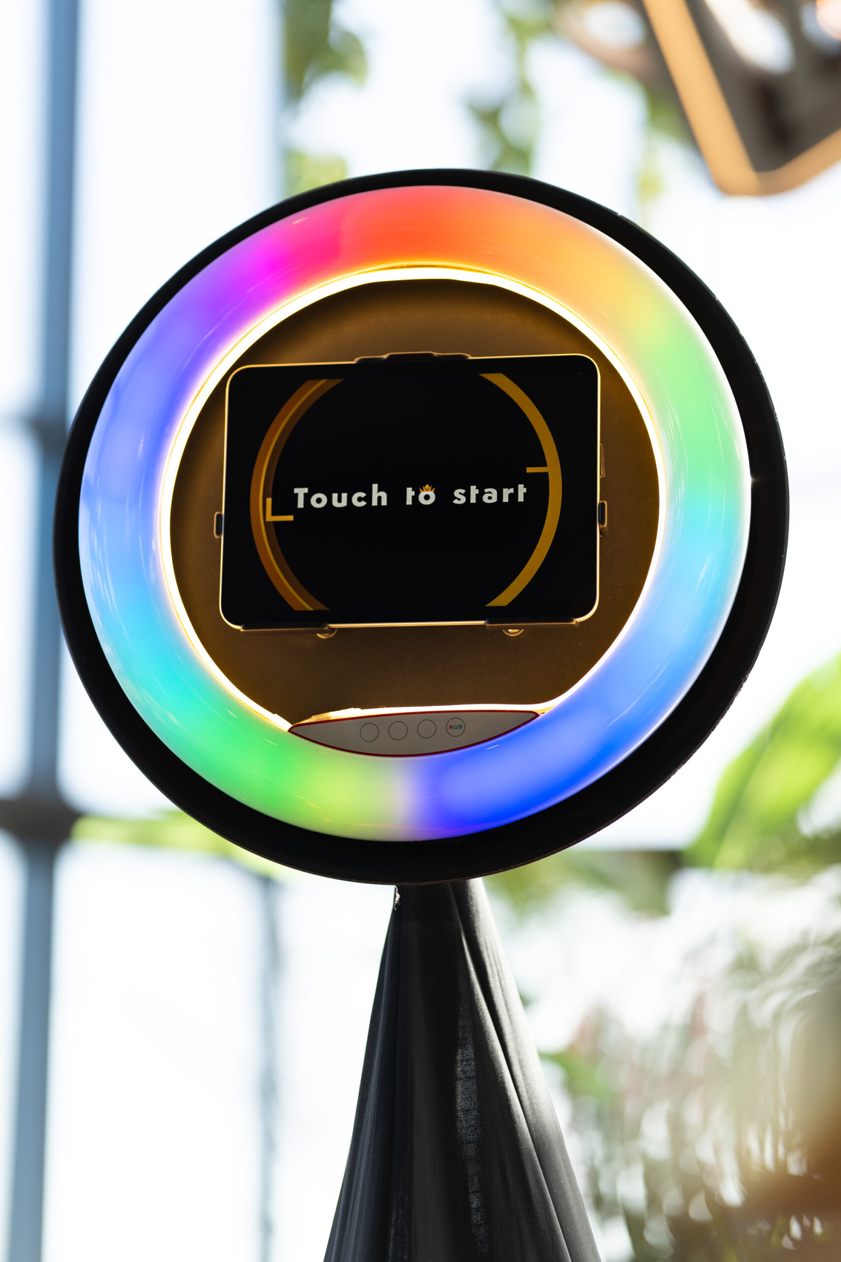 Light Ring photobooth opgesteld op een evenement
